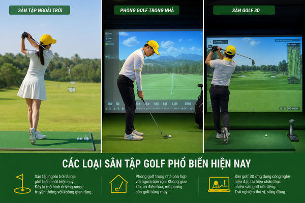 Các loại sân tập golf phổ biến hiện nay