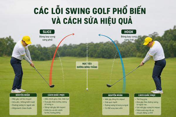 Các lỗi swing golf phổ biến và cách sửa hiệu quả