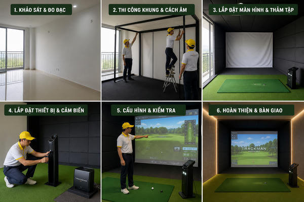 Hướng dẫn setup phòng golf trong nhà từng bước