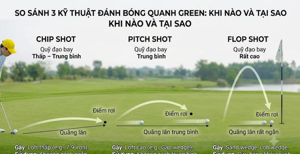 Hướng dẫn kỹ thuật Chipping golf cứu bóng quanh green hiệu quả nhất: Hiểu đúng chipping và dùng khi nào