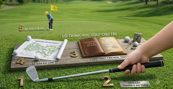 Lộ trình học golf cho trẻ: từ làm quen đến ra sân 9–18 hố