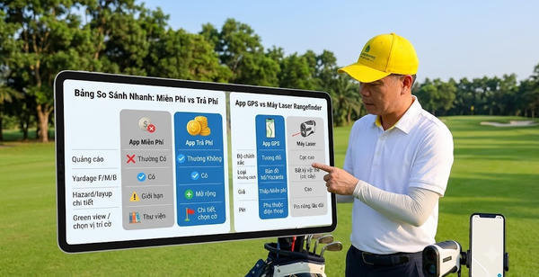Bảng so sánh nhanh: miễn phí vs trả phí, app GPS vs máy laser