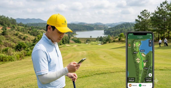 Cách dùng app golf GPS hiệu quả trên sân Việt Nam (đồi núi, hồ nước, 36 hố)